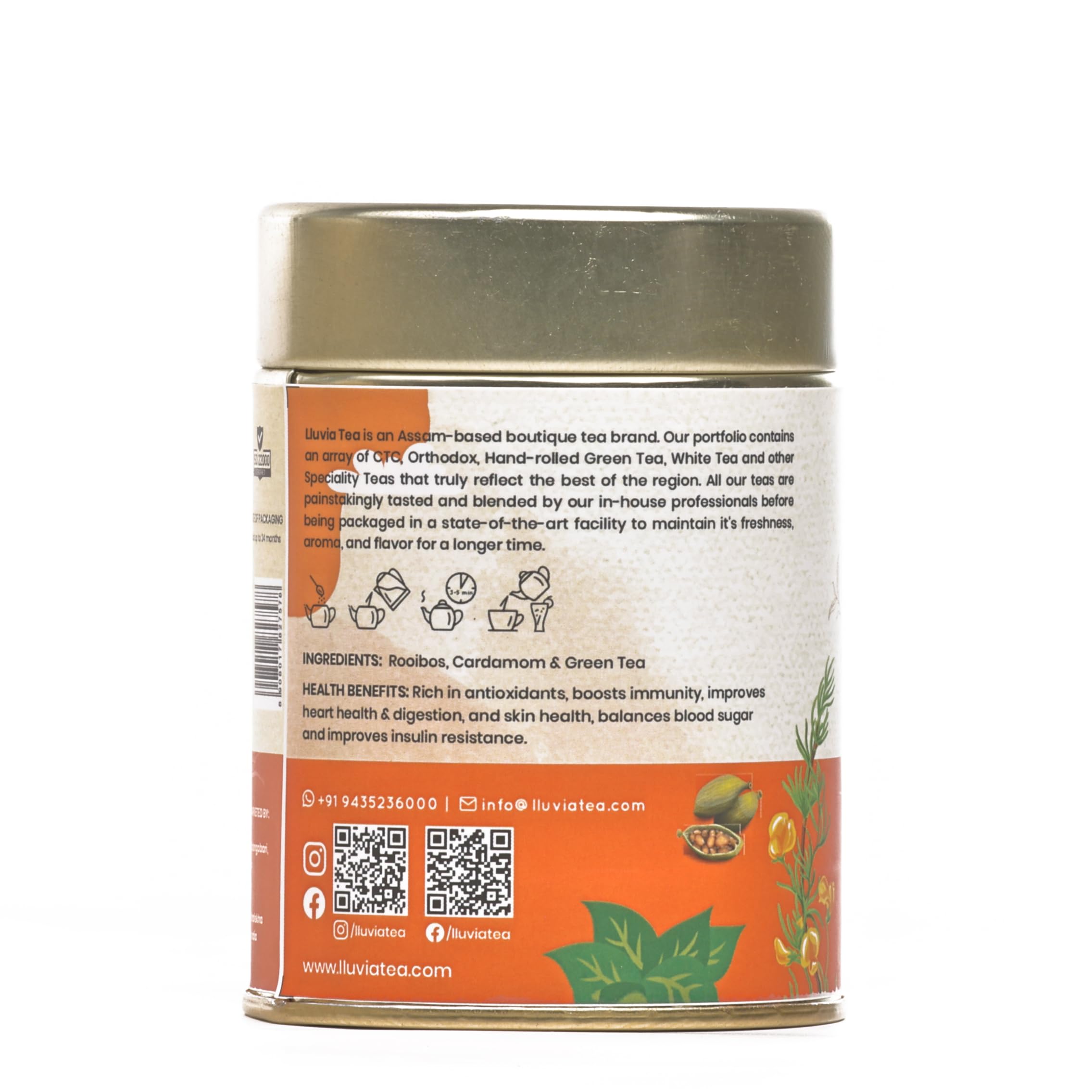 Lluvia Tea's Rooibos Bliss Tea | Antioxidant rich | low caffeine | organic rooibos with green tea leaves | 50gm. - Image 5 thumbnail