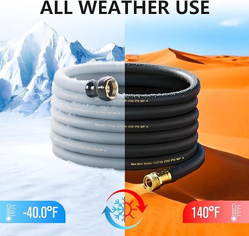 Miniatura 5 de Manguera de jardín de 58 pulgadas x 50 pies  Manguera de agua flexible sin torceduras de 600 PSI de presión de estallido, ligera y duradera para