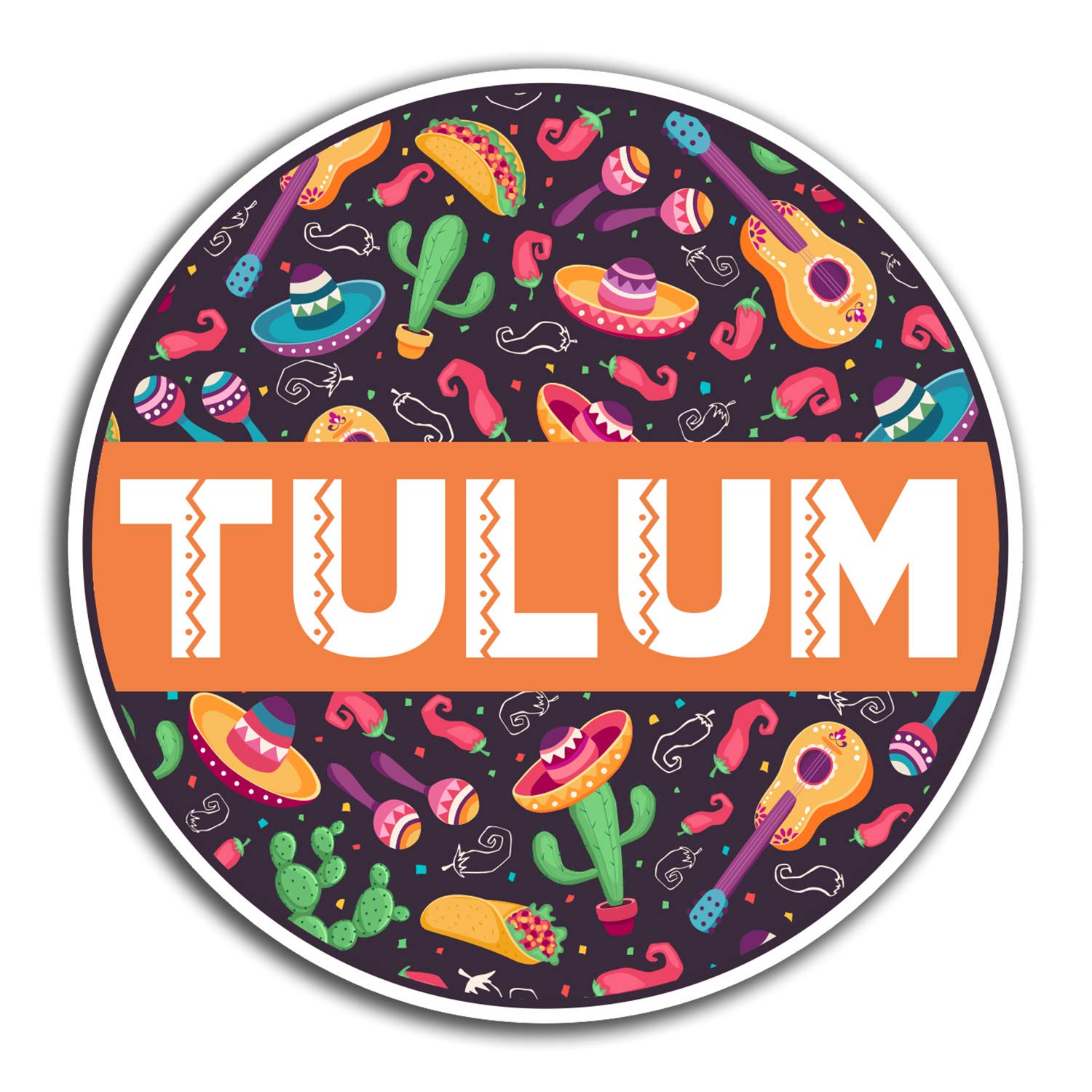 Destination Vinyl Ltd Multi 2 X 10Cm Tulum Mexico Vinyl Stickers - Travel Fun Sticker Laptop Luggage #32678 (10Cm Wide)