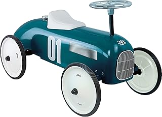 Vilac- Porteur Voiture Vintage Bleu Pétrole Aviones, Color Azul (1123)