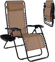 Vista 11 de Goplus Sillas de salón Zero Gravity, reclinables plegables ajustables en 160° con almohada y soporte para tazas, cómodas sillas de descanso de 350