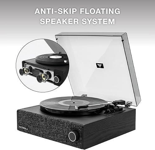 Miniatura 5 de Victrola Eastwood LP - Reproductor de discos Bluetooth - Tocadiscos de 3 velocidades, cartucho Audio Technica AT-3600L MM, salida Bluetooth de