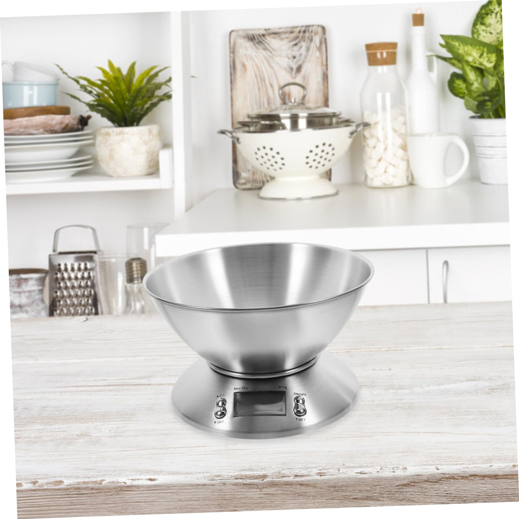 Cabilock Báscula Digital Capacidad 5000g de Cocina de Acero Inoxidable Alta Precisión, Fácil de Limpiar, para Hogar y Repostería