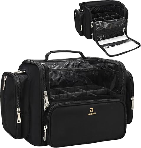 Estuche para brochas de maquillaje, soporte grande para brochas de maquillaje profesional, estuche de viaje transparente impermeable para