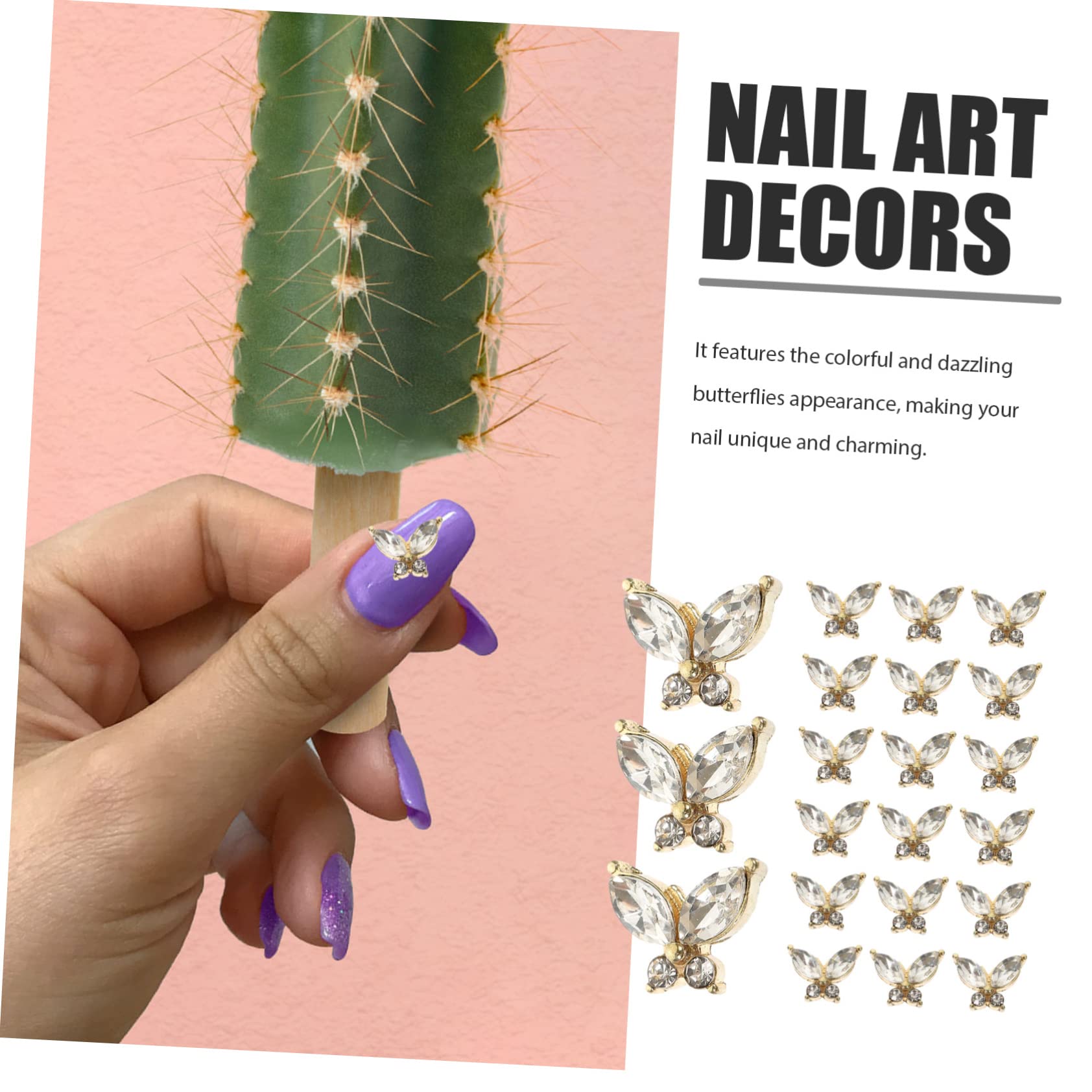 Healeved 80piezas Adornos De Uñas De Forma De Para Manicura Decoraciones Elegantes Para Mujeres y Niñas Suministros De Arte De Uñas