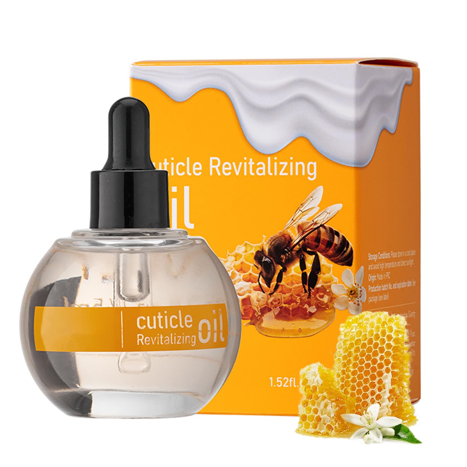 Honey Cuticle Oil for Nails, 45ml Care For Cuticles, Honey & Milk Extract, Sunflower Seed & Jojoba Extract