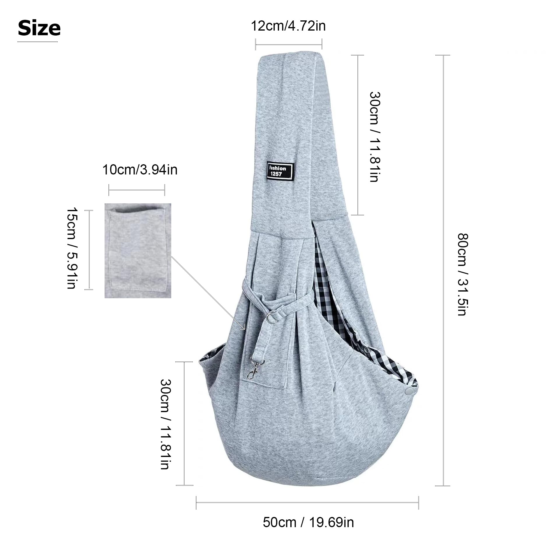 Puppy Sling Carrier for Small Dogs up to 15 lbs, Breathable Reversible Dog Bag Carrier Sling with Wide Strap - Image 2