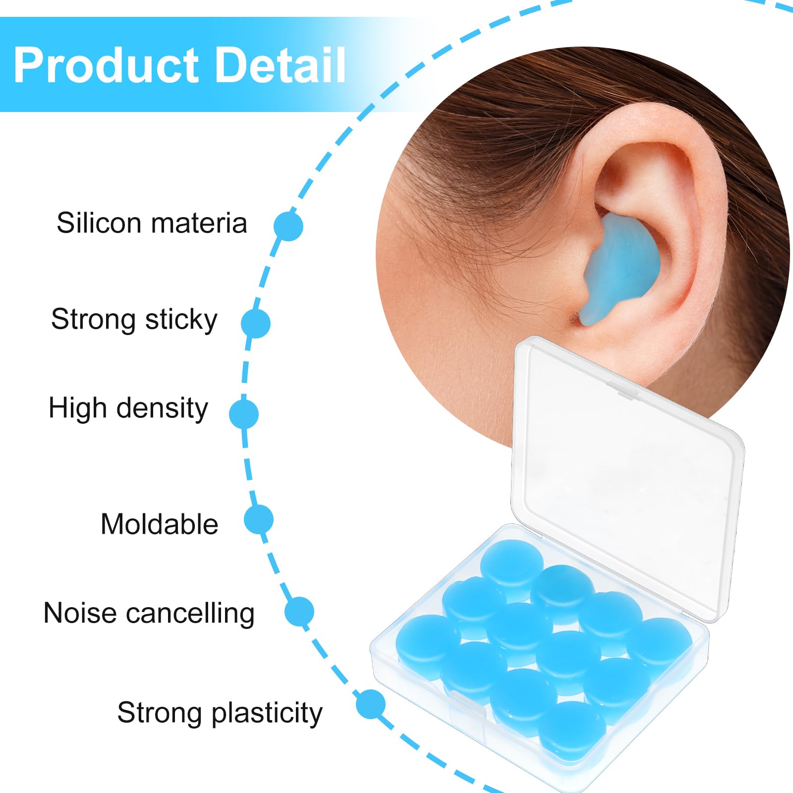12 Paia Di Tappi Per Le Orecchie In Silicone Morbido Modellabili + Mascherina – Rumore 27dB Per Dormire, Nuoto, Viaggi
