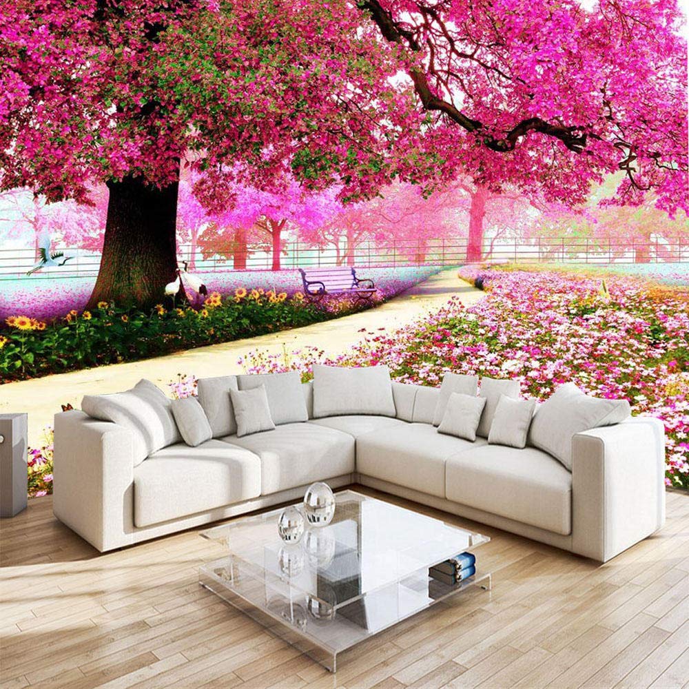 Papier Peint Mural 3D Fleurs Colorées – Référence 7418NA, Motif Floral