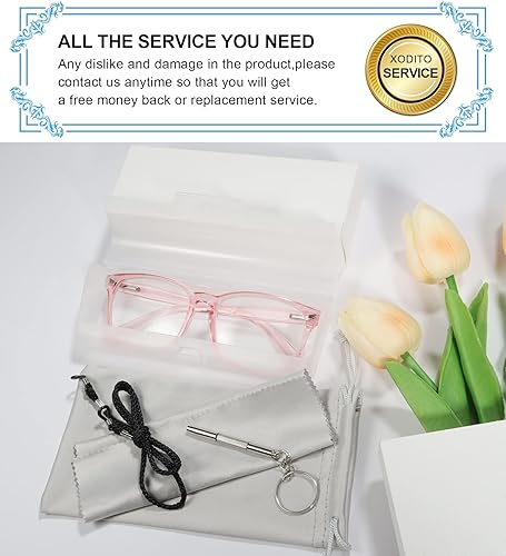 Miniatura 6 de XODITO Lentes de lectura con bloqueo de luz azul para mujeres, lectores de computadora 1.0 1.25 1.5 1.75 2.0 2.25 2.5 2.75 3.0 3.5 4.0 5.0 6.0