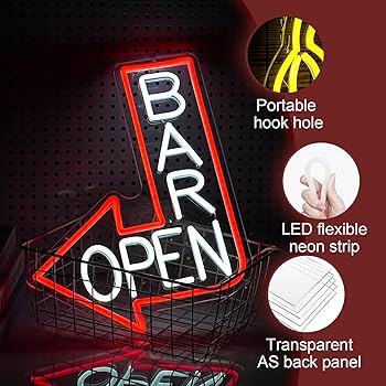 Amazon.co.jp: バーオープンネオンサイン LEDオープンネオン 壁装飾調