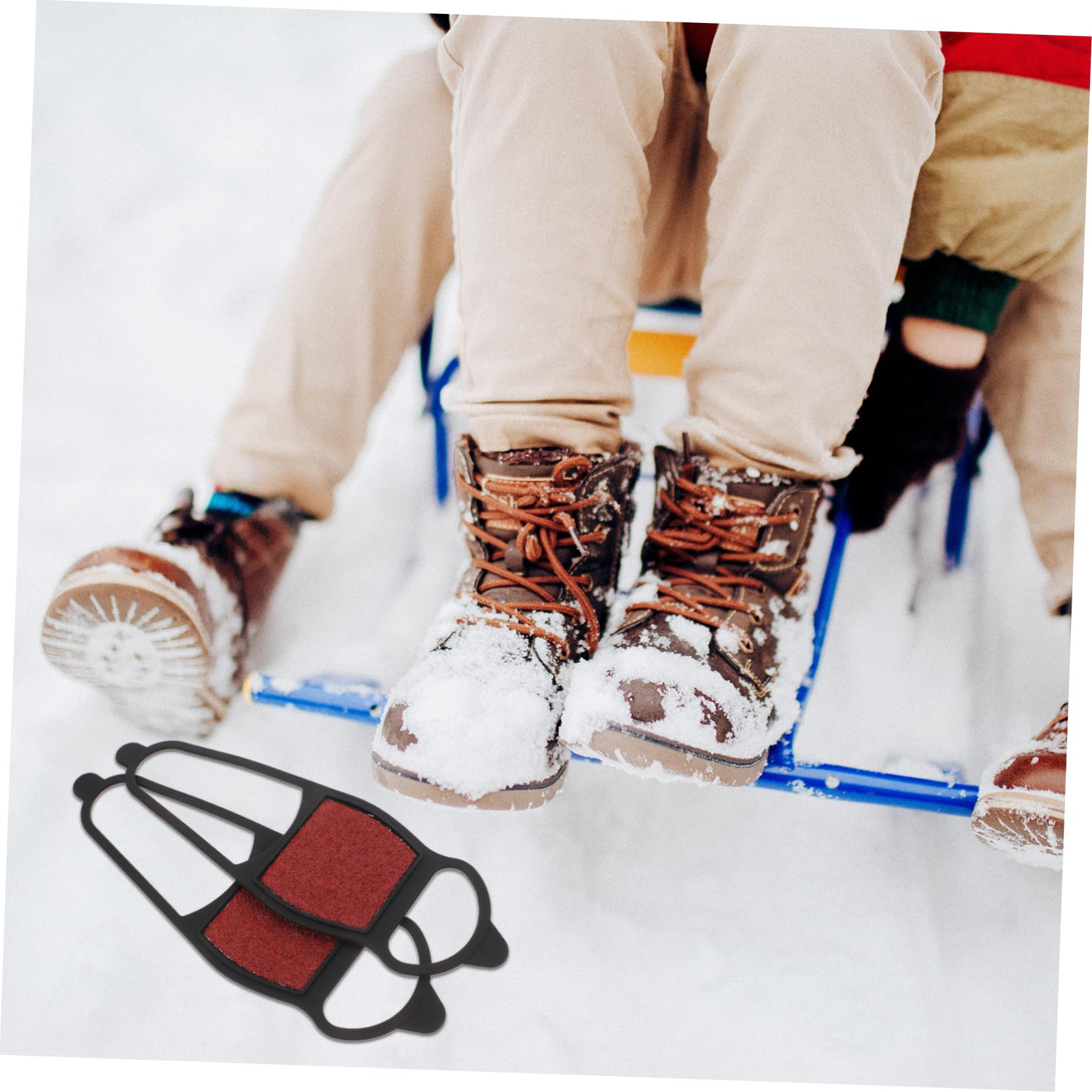 VANZACK Crampons Antidérapants Chaussures Hiver Caoutchouc Résistant Semelle Rugueuse Couverture Glisse pour Randonnée et Glace Unisexe et Compact