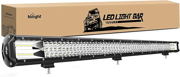 Nilight - 18007C-A 37Inch Triple Row Led Light Bar 468W Flood Spot Combo 46800LM Driving Lights Boat Led Off-Road Lights for Trucks