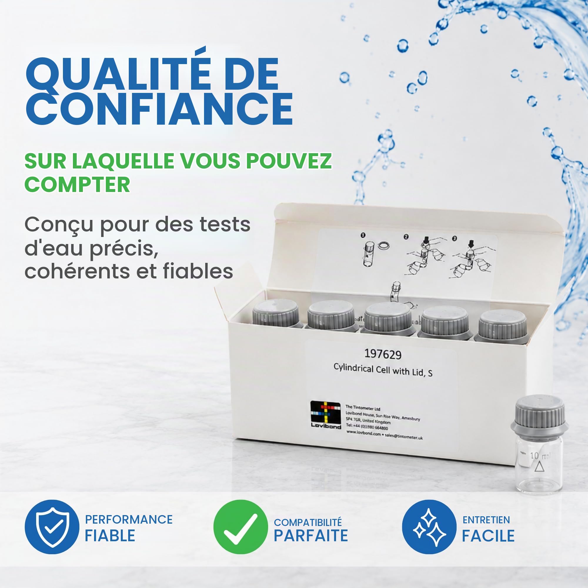 Cellules cylindriques Lovibond avec couvercle