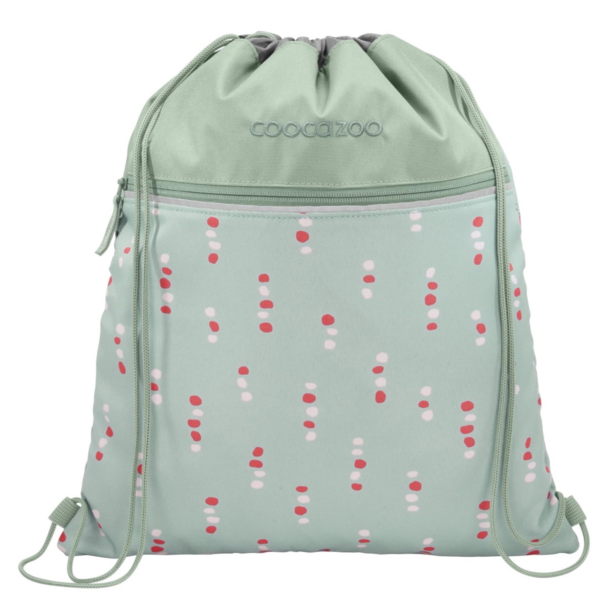 coocazoo Schulrucksack-Set Porter „Dancing Dots, Mint, 3-teilig | ergonomischer 35L Tornister, mit Brust- und Hüftgurt, für Kinder ab der 5. Klasse, inkl. Schlampermäppchen und Turnbeutel