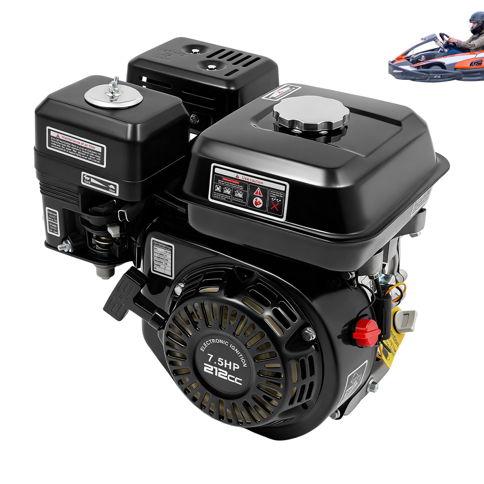 Moteur à essence 4 temps 7,5 HP avec démarrage manuel réservoir