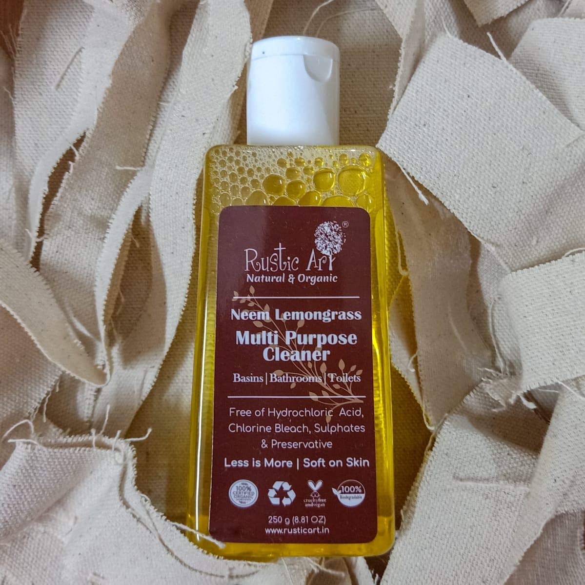 Rustic Home Neem Lemongrass Multipurpose Cleaner | All Purpose Cleaner Power | Hard Stain & Grease Remover | Kitchen, Bathroom, Floor Safe | 300 ml