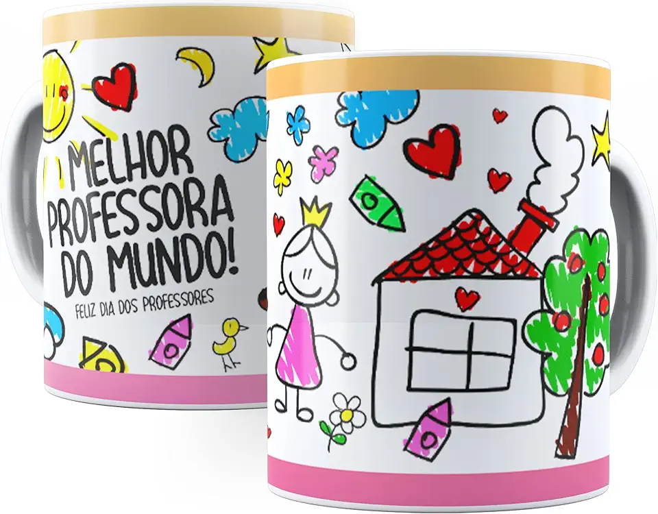 Caneca A Melhor Professora Do Mundo 325 Ml De Porcelana