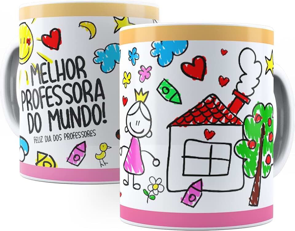 Caneca A Melhor Professora Do Mundo 325 Ml De Porcelana