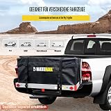 MAXXHAUL 70209 Soft Shell Cargo Carrier Bag for Hitch Mount Cargo Rack - Heavy Duty and Water Resistant 47 inch 20 inch x 20 inch Black with Tie Down Straps - 4