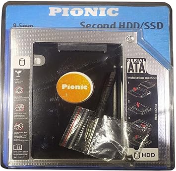 PIONIC Optical Bay 9.5MM Caddy for 2nd Hardrive or SSD, 9.5MM Caddy Thickness, Universal Caddy for 9.5MM Optical Drive Supported