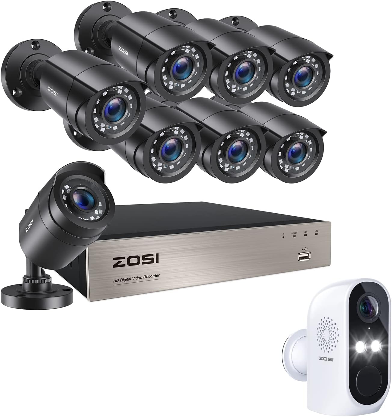ZOSI H.265+ 8CH 5MP Lite Home Security Camera System