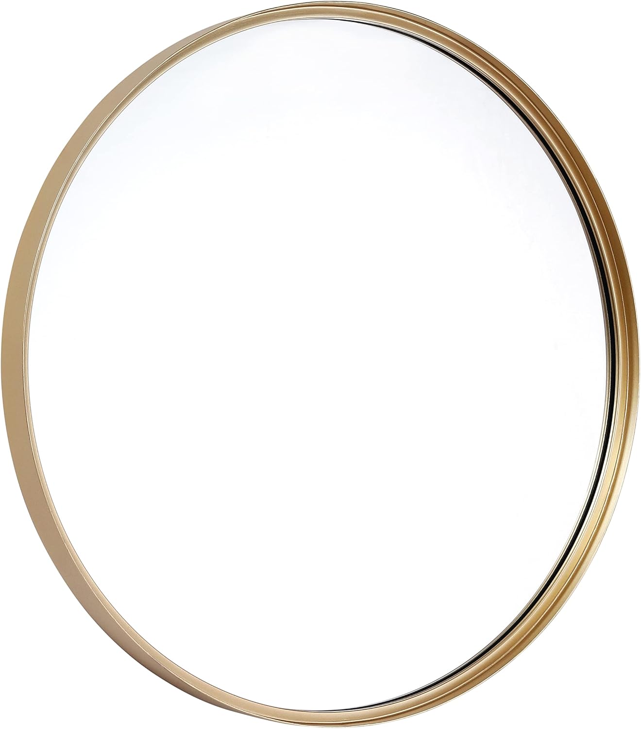HBCY Creations Gold Round Wall Mirror - 27.5 Inch Large Round Mirror, Rustic Accent Mirror for Bathroom, Entry, Dining Room, & Living Room. Metal Wall Mirror