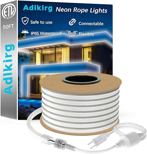 Miniatura 9 de Cuerda de luz de neón RGB de 65.6 pies, impermeable, de grado comerial, luces de neón RGB con control remoto, tira de luces de neón enchufables de