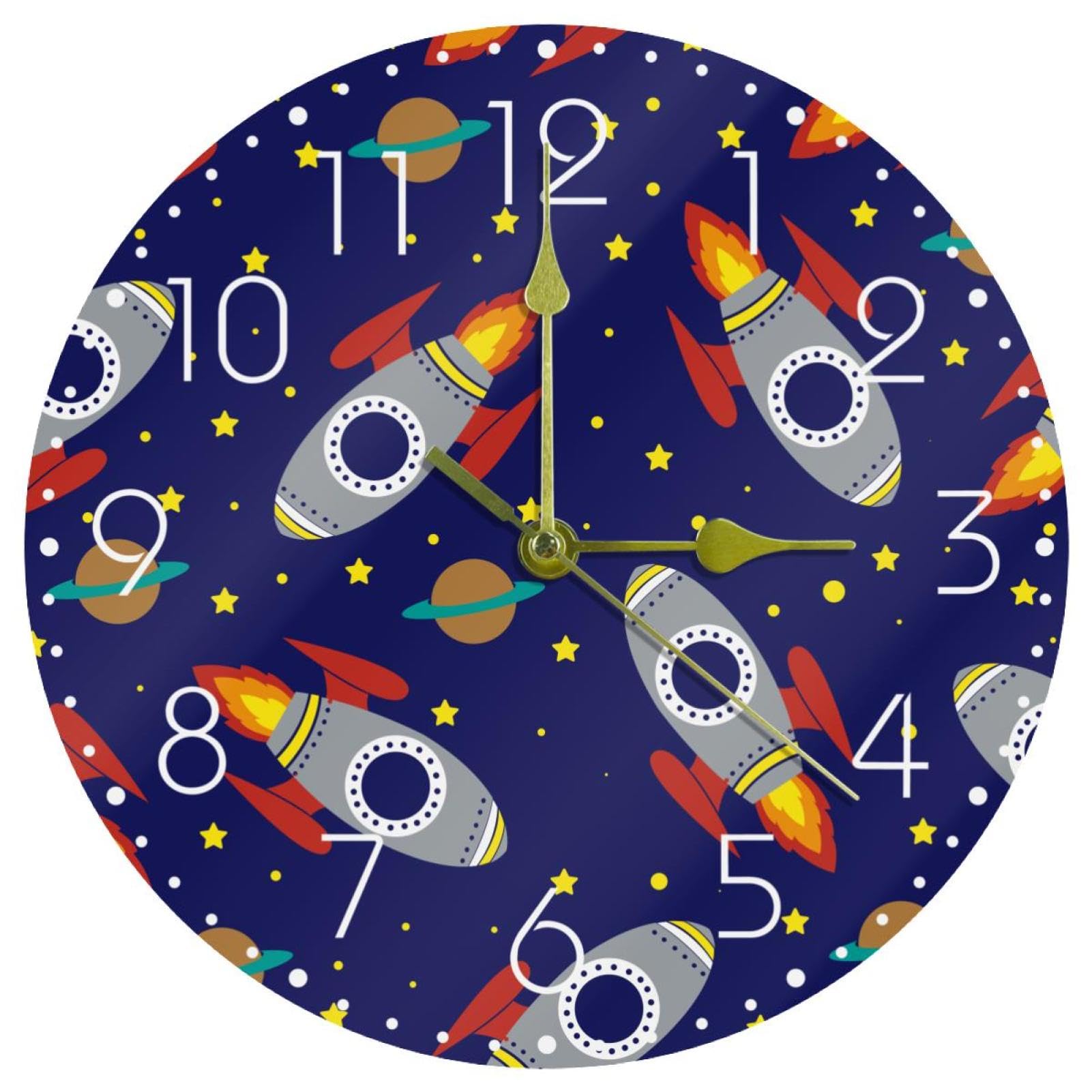 Horloge murale silencieuse sans tic-tac à mouvement fusée précis