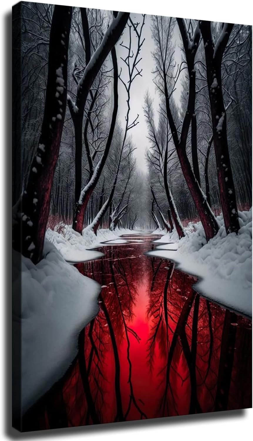 Blood River Sports Landscape Office Canvas Art Poster Canvas Print Wall Art Picture Indoor Bedroom Living Room Aesthetic Artwork Garage Cafe Decorative (12×18inch Framed)