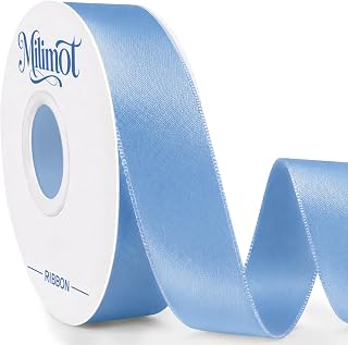 1 Inch Double Faced Blue Ribbon,Satin Ribbon Continuous 25 Yards | Dusty Blue Ribbon for Gift Wrapping,Christmas Ribbon for Tree Bow Crafts Wedding Bouquet Floral Lei Holiday Christmas Decors