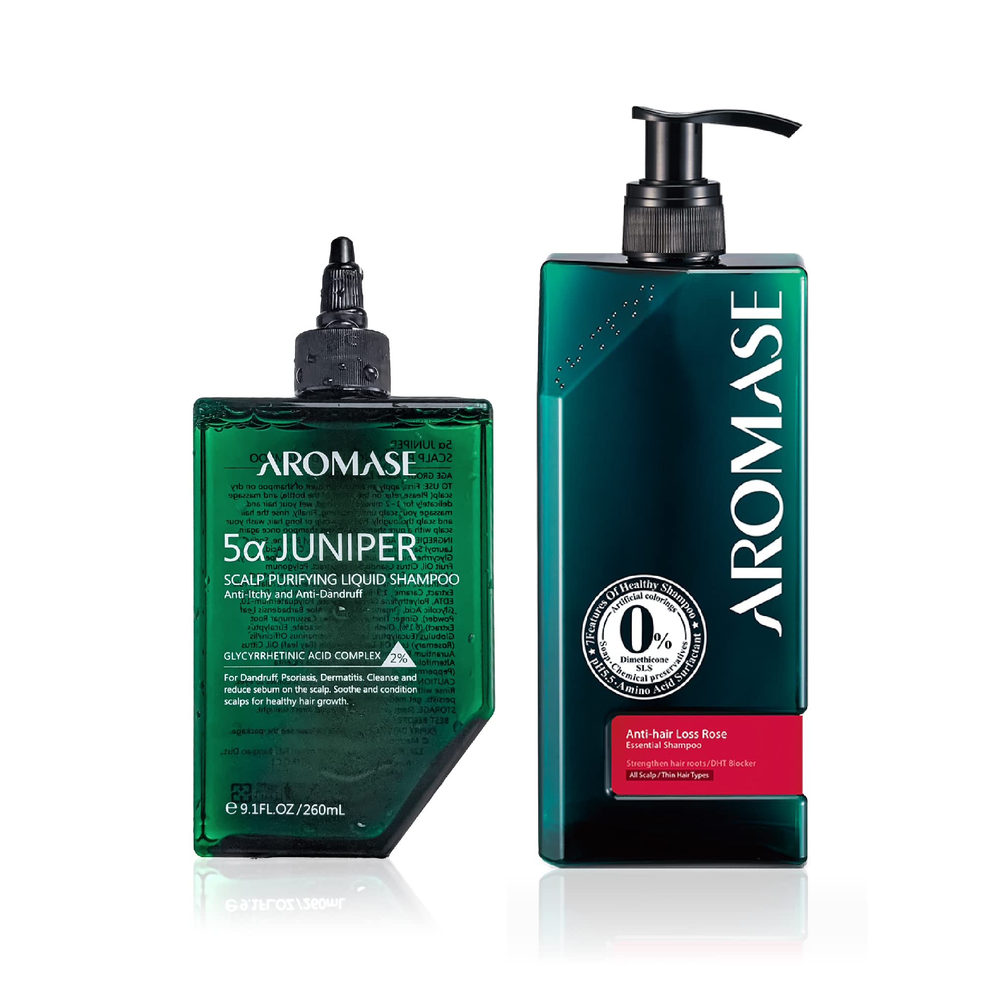 AROMASE Rose Volumizing Essential Shampoo Kit for Thinning Hair with Natural DHT blocker 5α Avocuta,