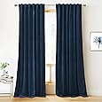HPD Half Price Drapes Signature Velvet Thermal Blackout Curtains for Living Room 84 Inch Long 1 Panel Rod Pocket Insulated Blackout Curtains for Bedroom Window Curtains, 100W x 84L, Blackforest Green