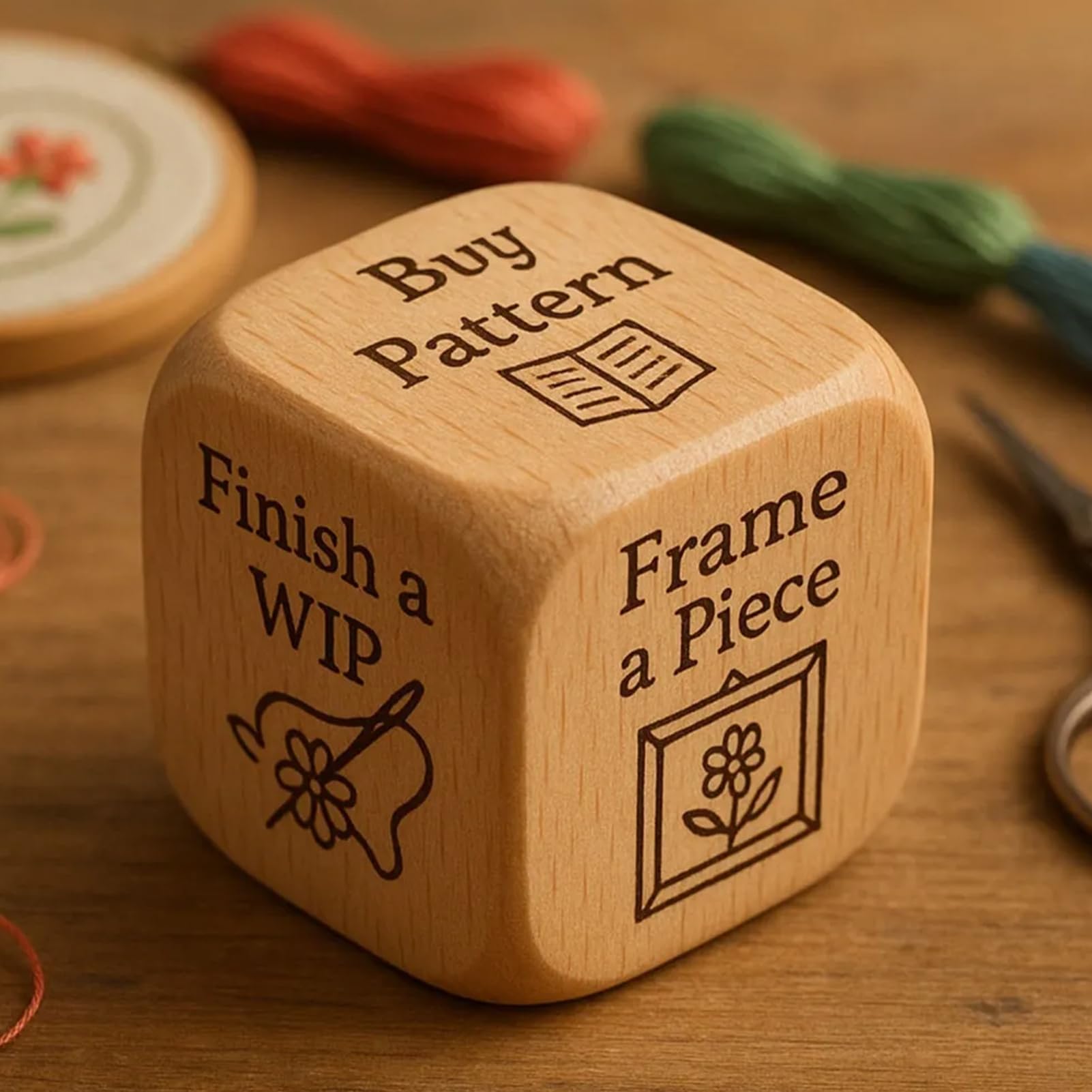 Dadi - Forniture artigianali in legno a 6 facce,Dadi per organizzare riserva, trucchi e ricami - per casa, viaggi, laboratori, corsi d'arte, principianti, artisti, donne, entusiasti