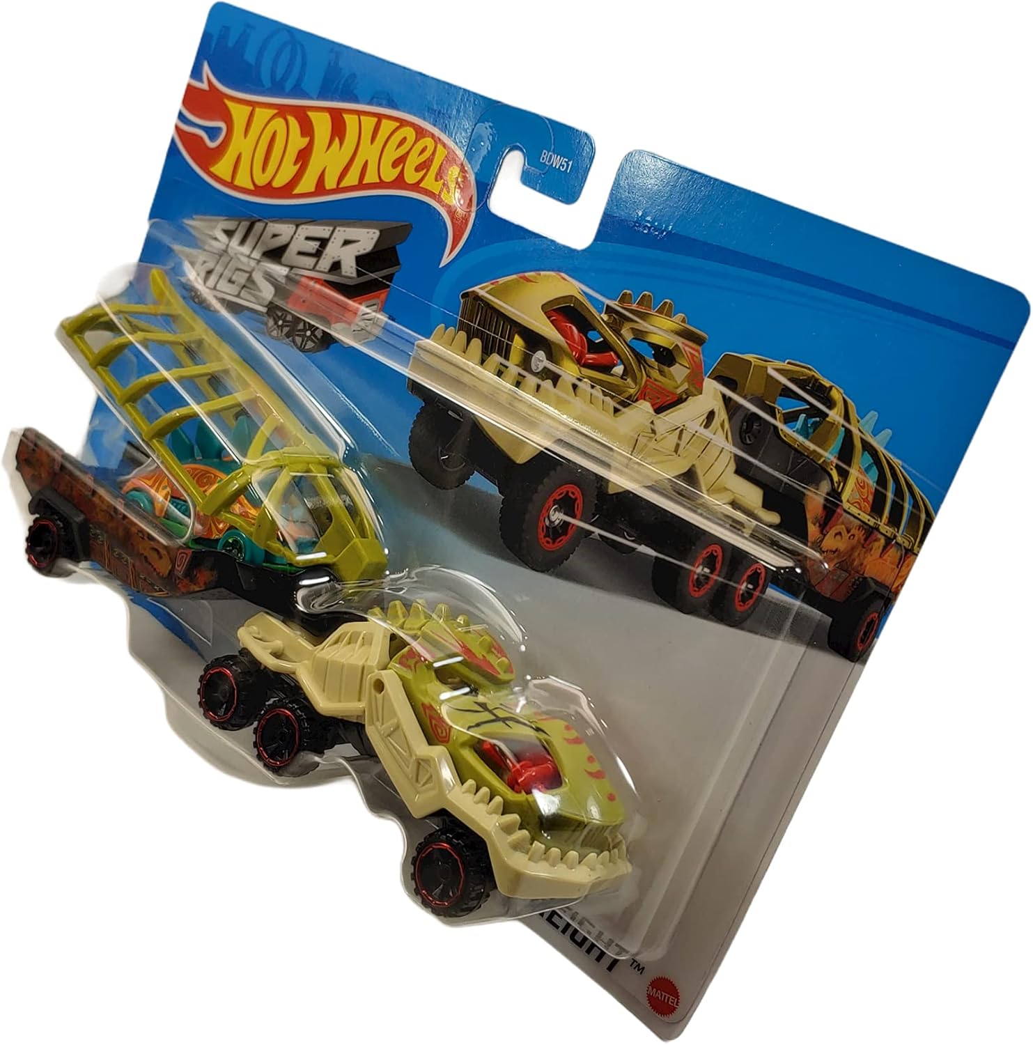 Mattel Hot Wheels Super Rigs Fossil Freight Car Included