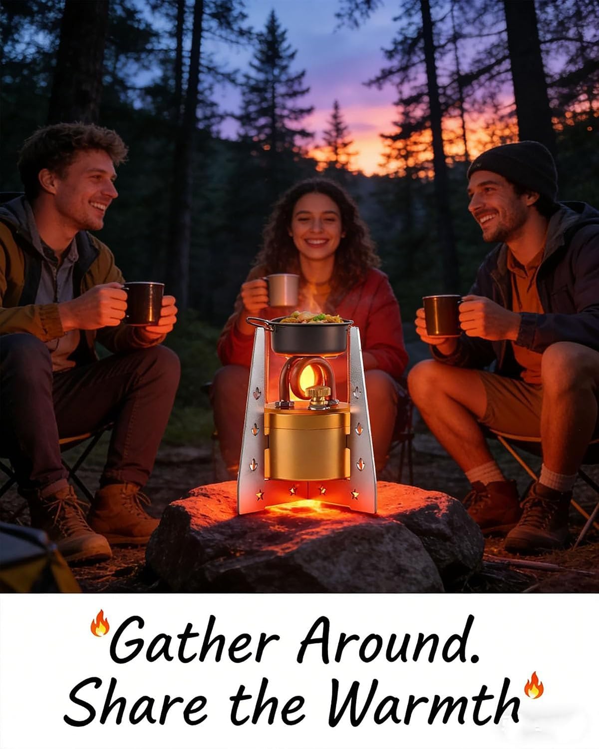 Portable Mini Camping Alcohol Stove Lightweight Brass Aluminum Spirit Burner with Stand Cooking Gear Grip Proof Design Windproof Faster Heating. (Silver)