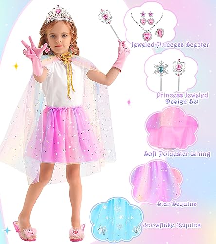 Miniatura 5 de DISHIO Zapatos de vestir de princesa, joyería para niñas, zapatos de vestir para juegos de simulación, accesorios con temática de hielo de durazno,