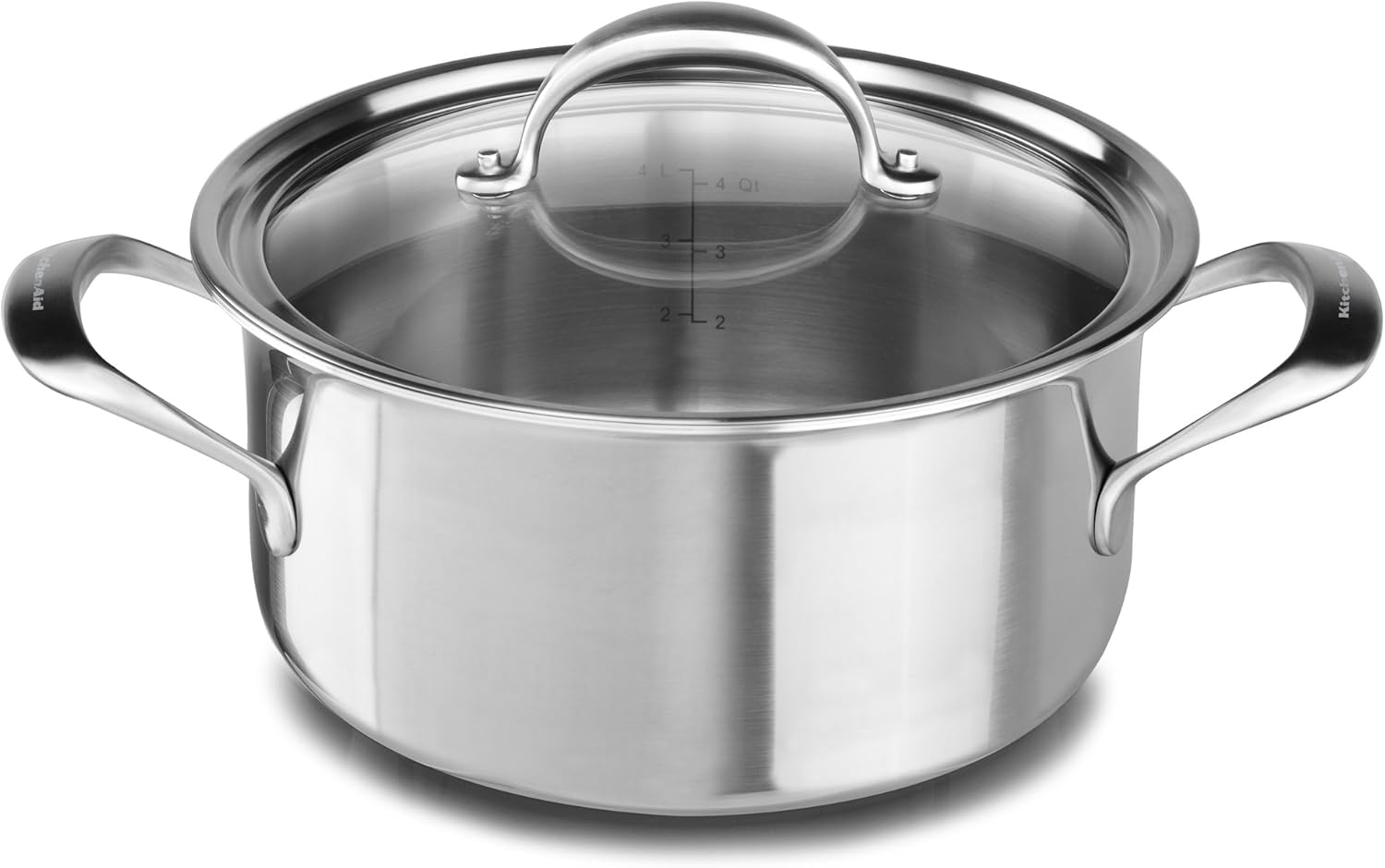 KitchenAid KC2C60LCST 5-Ply Copper Core 6 quart Low Casserole with Lid - Stainless Steel, Medium, Stainless Steel Finish