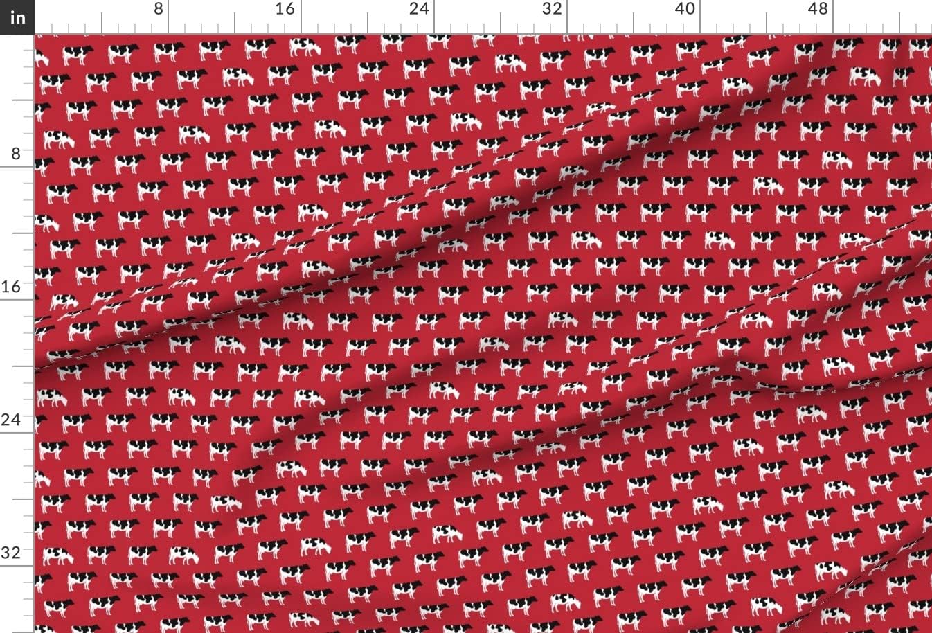 Spoonflower Fabric - Cows Red Farm Cow Black White Animals Nursery Little Arrow Printed on Chiffon Fabric by The Yard - Sewing Fashion Apparel Dresses Home Decor