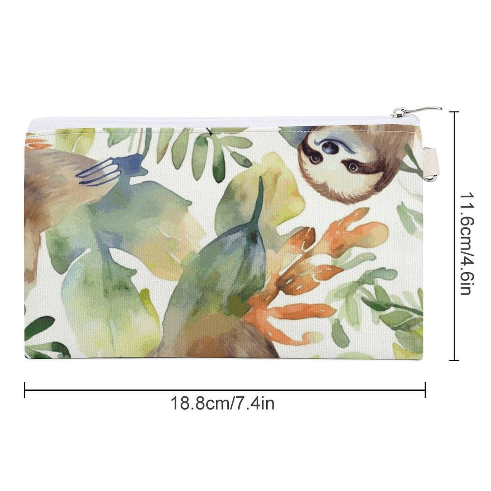 GPFVSJW Watercolor Sloth Canvas Wallet, Large Capacity Handbag Long Wallet Bi-Fold Wallet Change Purse Rfid Blocking Credit Card Holder Wallet for Women Men