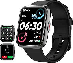 Smart Watch for Men Android & iPhone, Alexa Built-in, 1.8" Touch Screen Fitness Tracker with Answer/Make Calls, IP68 Waterproof Heart Rate/Sleep/SpO2 Monitor, Pedometer, 100+ Sport Modes