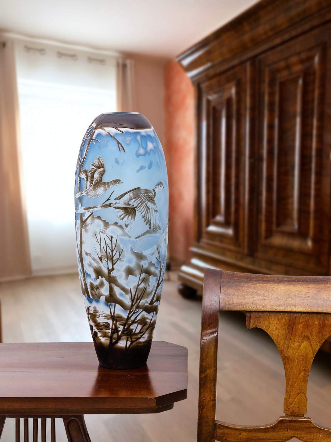 Petit vase pâte de verre Emile Gallé vigne grappes raisins Art Nouveau XIXè