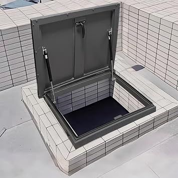 Roof Hatch Aluminium Alloy Rooftop Hatch Roof Access Door, Weatherproof Cellars Manhole Cover for Basement Warehouse, Attic Skylight Cover Plate100x60cm 39.4x23.6in