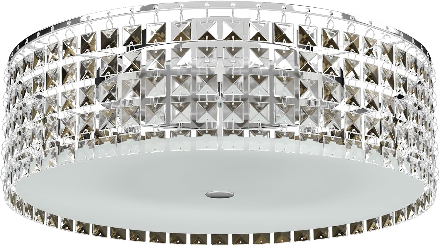 BAZZ PL3416ON Glam Round Ceiling Fixture Halogen Easy Installation Dimmable with 6 G9 Bulbs Included, 16"