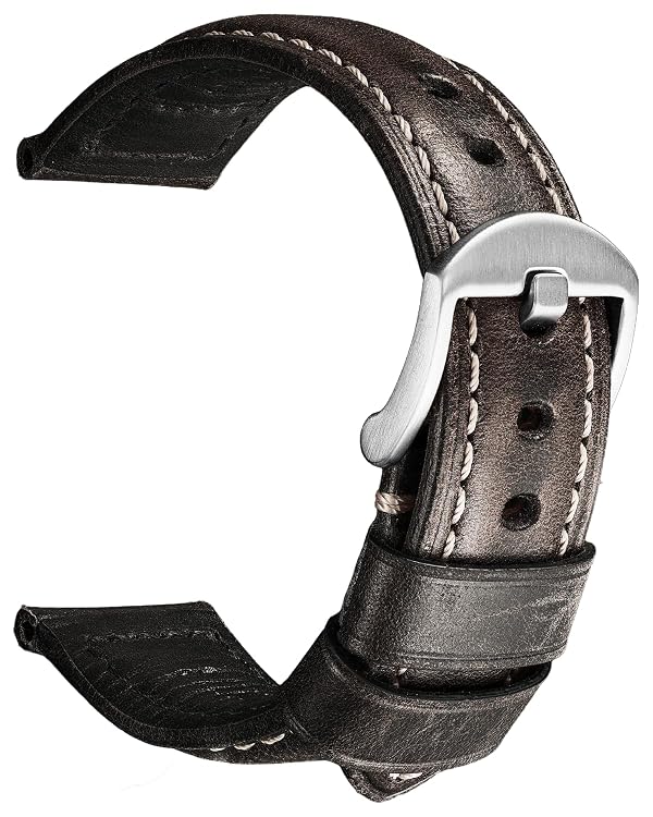 REZERO Watch Band, Genuine Leather Watch Straps, Oil-Waxed Vintage Watch Bands for Men 18mm 19mm 20mm 21mm 22mm 23mm 24mm 26mm by REZERO - Used condition - US$9.44