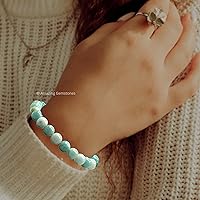 Vista 4 de Amazing Gemstone Yaxaite Bracelet for Women Men's Gifts - Protection Healing Crystal Bracelet - 8mm Gemstone Beaded Adjustable Bracelet Pulseras