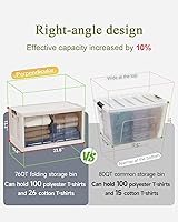 Vista 3 de OlarHike 76QT - Contenedores de almacenamiento apilables con tapas, caja de almacenamiento plegable con puertas y ruedas, contenedores de plástico