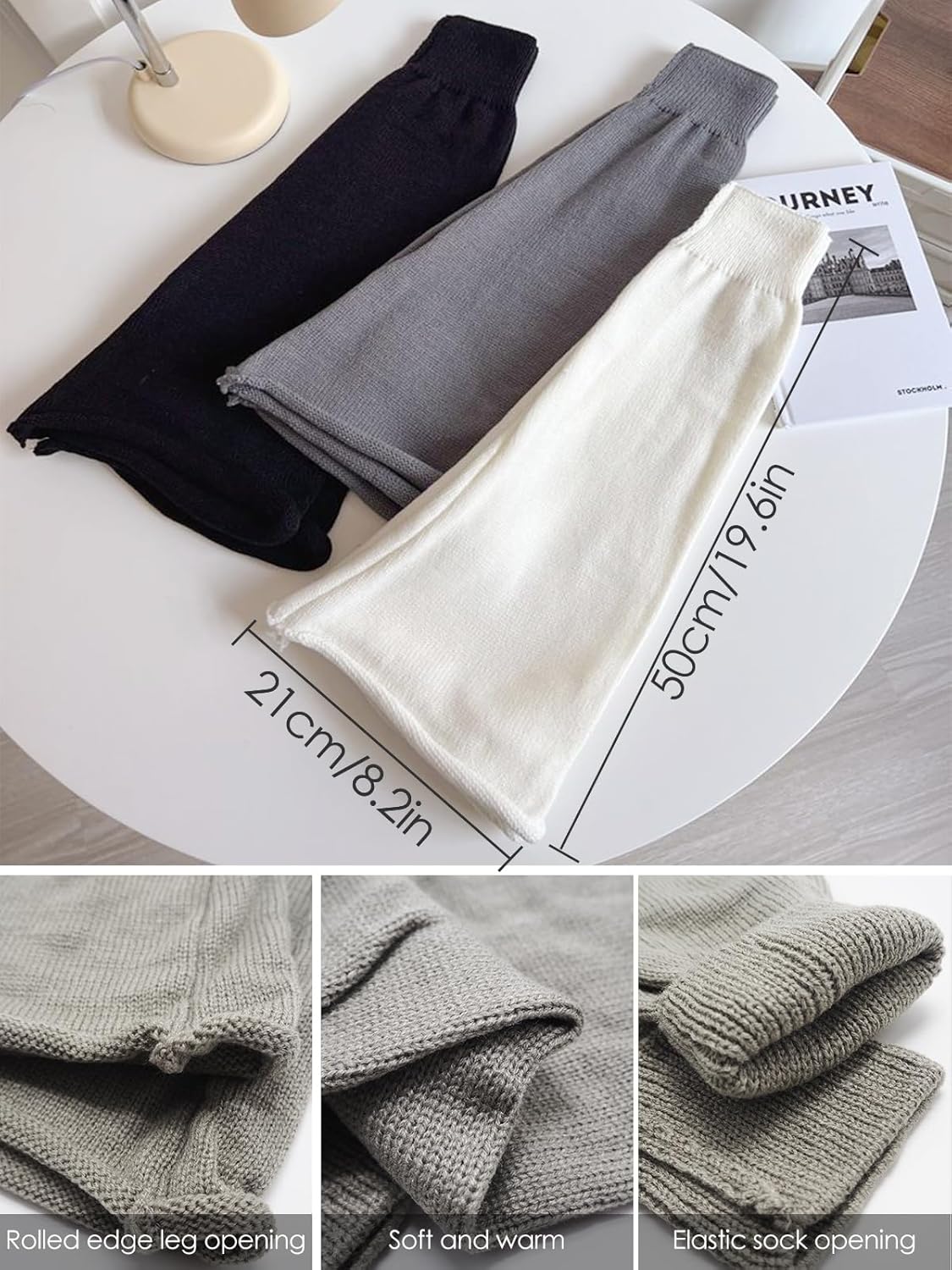 Women's Long Leg Warmers, Knitted Thermal Legwarmers for Girls, Punk Over Knee High Socks Kawaii Boots Cuff Cover - Image 4