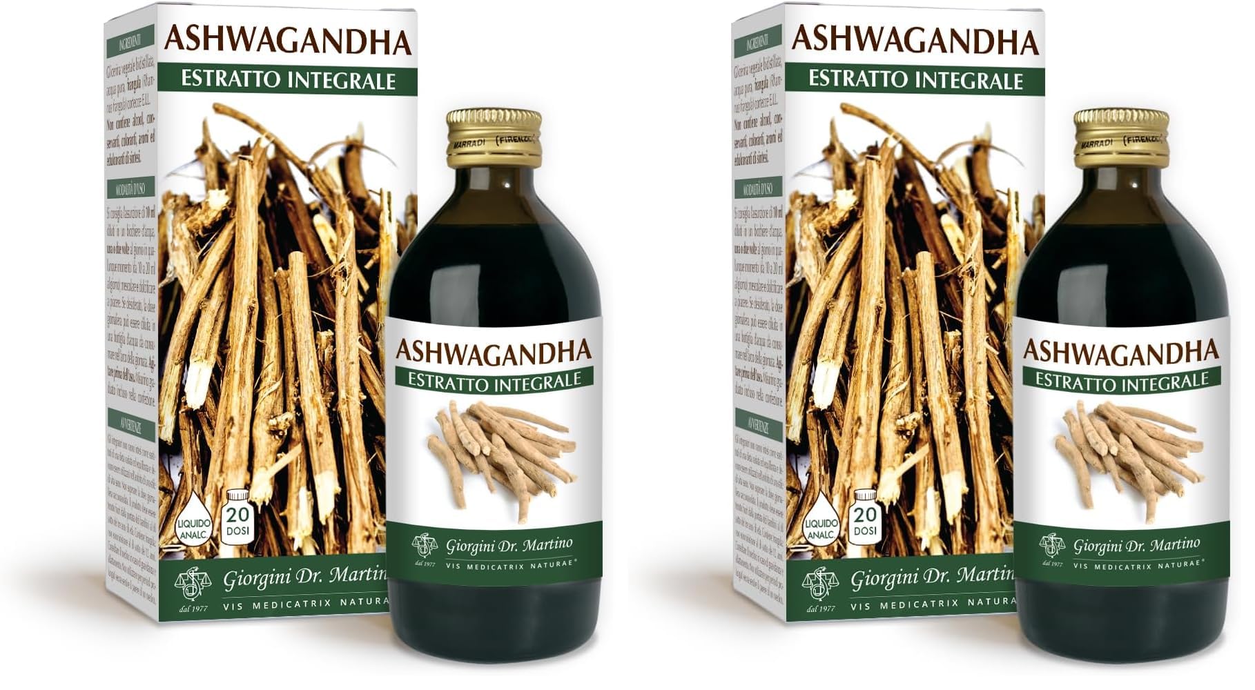 ASHWAGANDHA ESTRATTO INTEGRALE 200 ml Liquido analcoolico - Dr. Giorgini (Confezione da 2)
