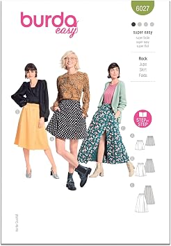 Burda Style X06027BURDA Misses Flared Panel Skirt Sewing Pattern Packet, Design Code B6027, Sizes 8-22 34-48
